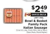 Bowl & Basket Family Pack Italian Sausage