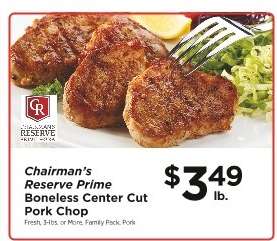 Chairman's Reserve Prime Boneless Center Cut Pork Chop