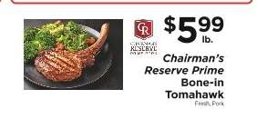 Chairman's Reserve Prime Bone-In Tomahawk