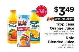Tropicana Orange Juice / Dole Blended Juice