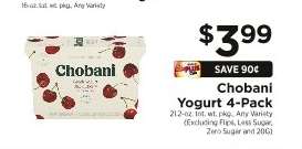 Chobani Yogurt 4-Pack