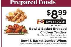 Bowl & Basket Breaded Chicken Tenders / Bowl & Basket Jumbo Wings