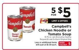 Campbell's Chicken Noodle or Tomato Soup