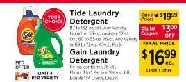 Tide/Gain Laundry Detergent