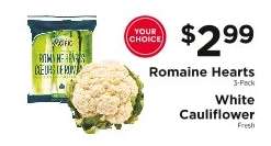 Romaine Hearts or White Cauliflower