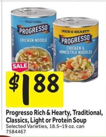 Progresso Rich & Hearty, Traditional, Classics, Light or Protein Soup