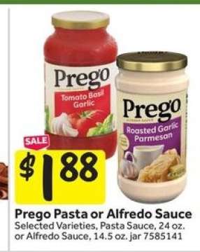 Prego Pasta or Alfredo Sauce
