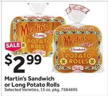 Martin's Sandwich or Long Potato Rolls
