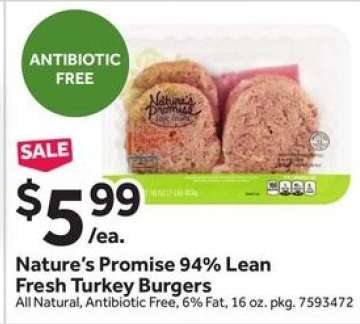 Nature's Promise 94% Lean Fresh Turkey Burgers