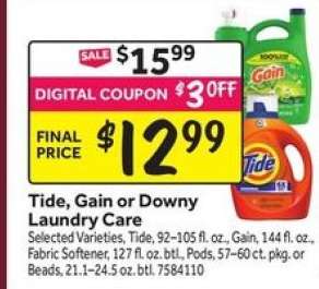 Tide, Gain or Downy Laundry Care