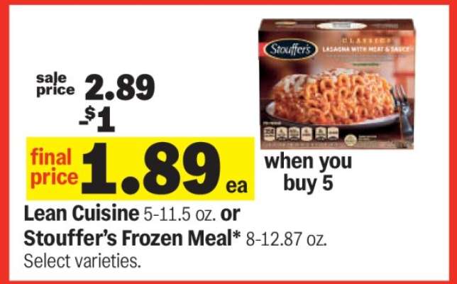 Lean Cuisine or Stouffer’s Frozen Meal