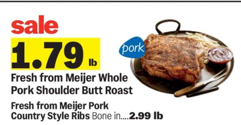 Fresh from Meijer Whole Pork Shoulder Butt Roast
