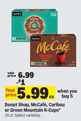 Donut Shop, McCafé, Caribou or Green Mountain K-Cups