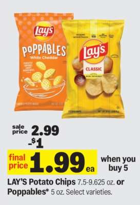 Lay's Potato Chips or Poppables