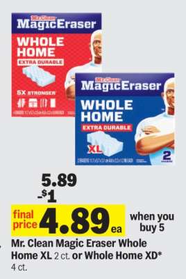 Mr. Clean Magic Eraser Whole Home XL 2 ct. or Whole Home XD* 4 ct.