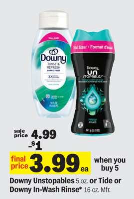 Downy Unstopables or Tide or Downy In-Wash Rinse