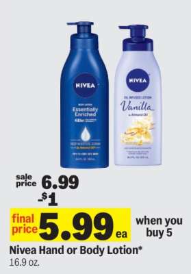 Nivea Hand or Body Lotion