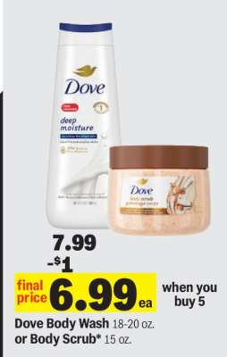 Dove Body Wash or Body Scrub