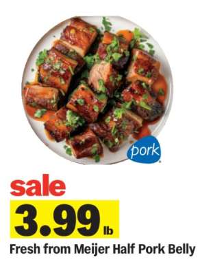 Fresh from Meijer Half Pork Belly
