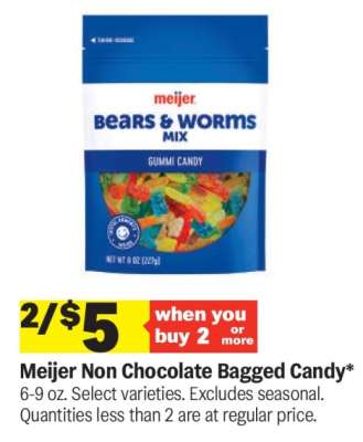 Meijer Non Chocolate Bagged Candy