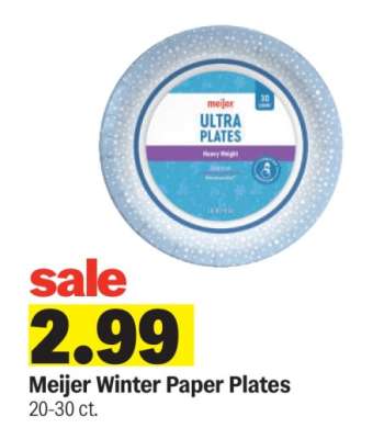 Meijer Winter Paper Plates