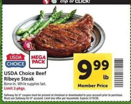 USDA Choice Beef Ribeye Steak