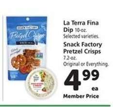 La Terra Fina Dip / Snack Factory Pretzel Crisps
