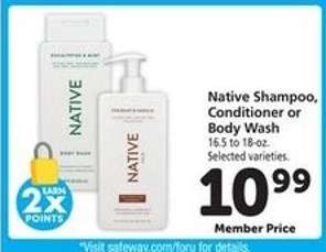 Native Shampoo, Conditioner or Body Wash
