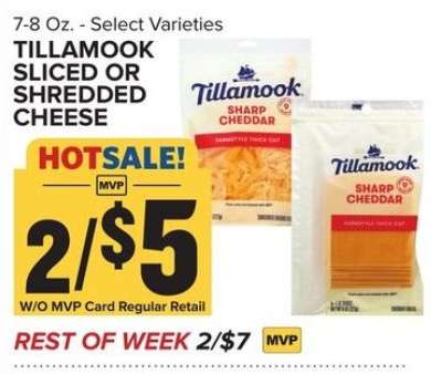 Tillamook Sliced or Shredded Cheese