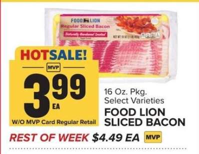 Food Lion Sliced Bacon