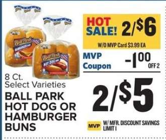 Ball Park Hot Dog or Hamburger Buns