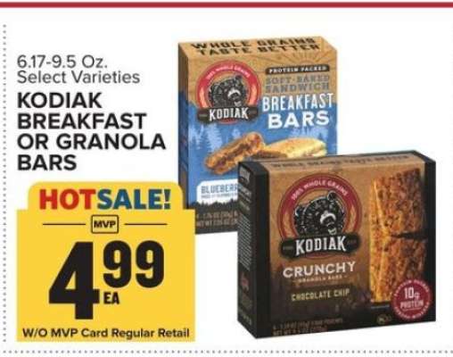 Kodiak Breakfast or Granola Bars