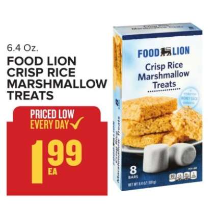 FOOD LION CRISP RICE MARSHMALLOW TREATS