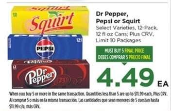 Dr Pepper, Pepsi or Squirt
