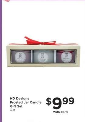 HD Designs Frosted Jar Candle Gift Set