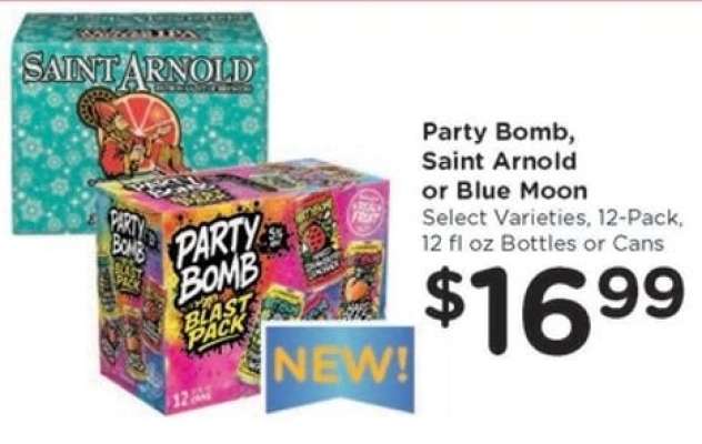 Party Bomb, Saint Arnold or Blue Moon