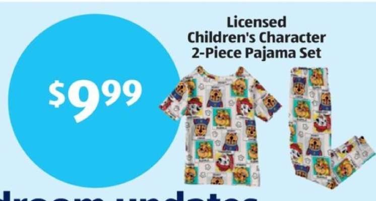 Licensed Children's Character 2-Piece Pajama Set