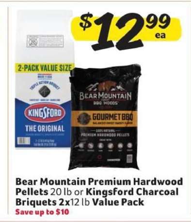 Bear Mountain Premium Hardwood Pellets or Kingsford Charcoal Briquets