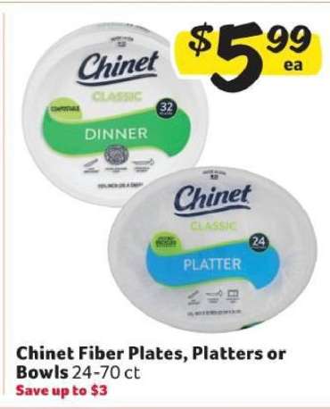 Chinet Fiber Plates, Platters or Bowls