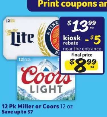 12 Pk Miller or Coors