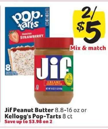 Jif Peanut Butter or Kellogg's Pop-Tarts