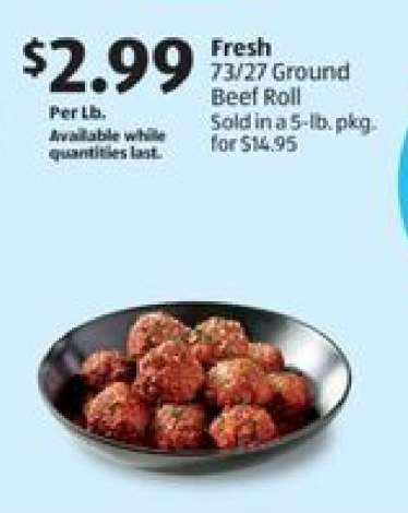 Fresh 73/27 Ground Beef Roll