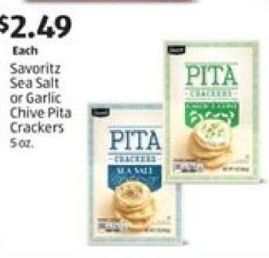 Savoritz Sea Salt or Garlic Chive Pita Crackers