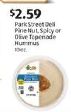 Park Street Deli Pine Nut, Spicy or Olive Tapenade Hummus