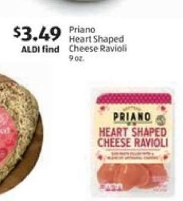 Priano Heart Shaped Cheese Ravioli