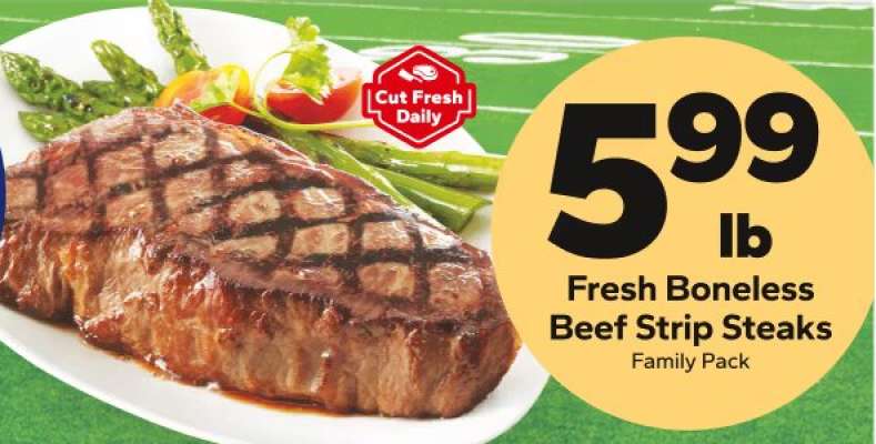 Fresh Boneless Beef Strip Steaks