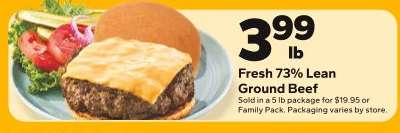 Fresh 73% Lean Ground Beef
