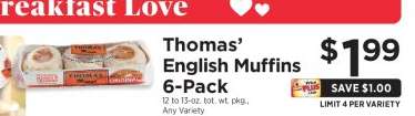 Thomas' English Muffins 6-Pack