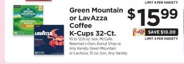 Green Mountain or LavAzza Coffee K-Cups 32-Ct.