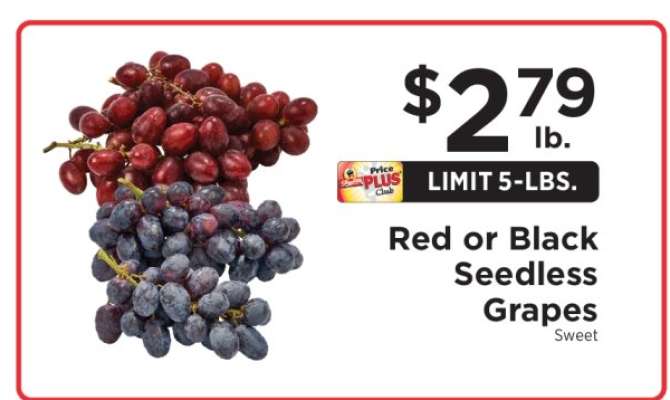Red or Black Seedless Grapes